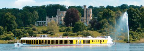 Passenger boat in front of Babelsberg Castle