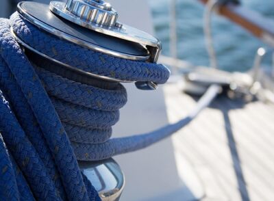 Winch on a sailboat